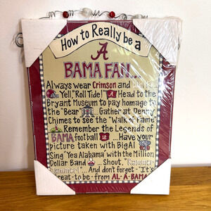 Alabama Crimson Tide Beaded Canvas Glory Haus 8"x10" Bama Laura Kirkland Designs